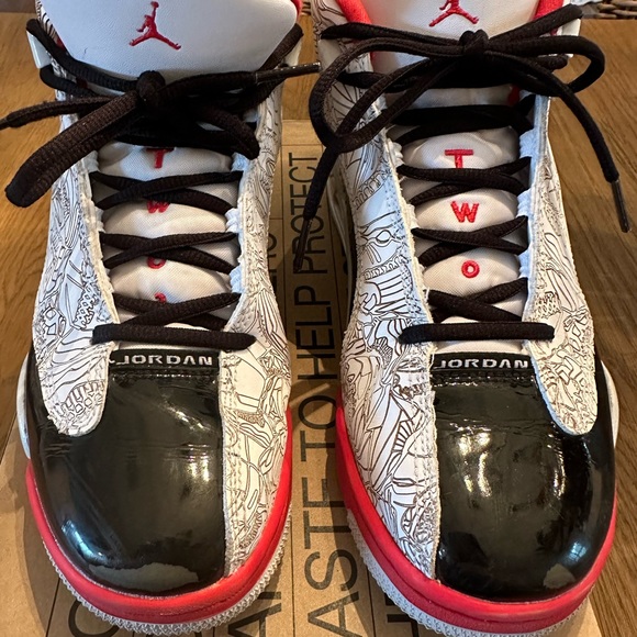 1. Air Jordan Dub Zero Big Kid size 6 red and black, used inside only - Picture 1 of 6